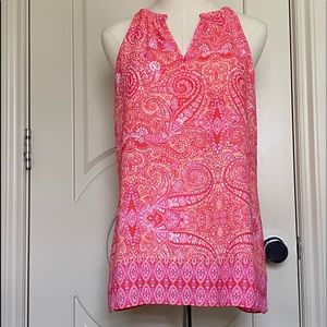 Cynthia Rowley Paisley Sleeveless Blouse Size Med